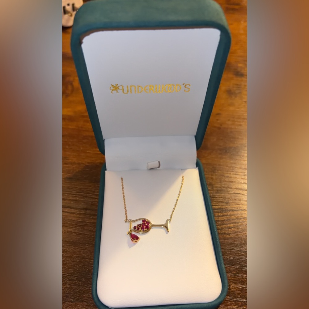 Underwood's Gold Wine Glass Necklace